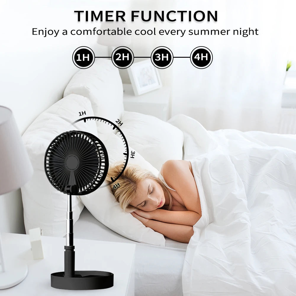 UN UNITEDTIME Desk Portable fan My Foldaway Travel fan with remote Control Timer Battery Operated or USB Powered,