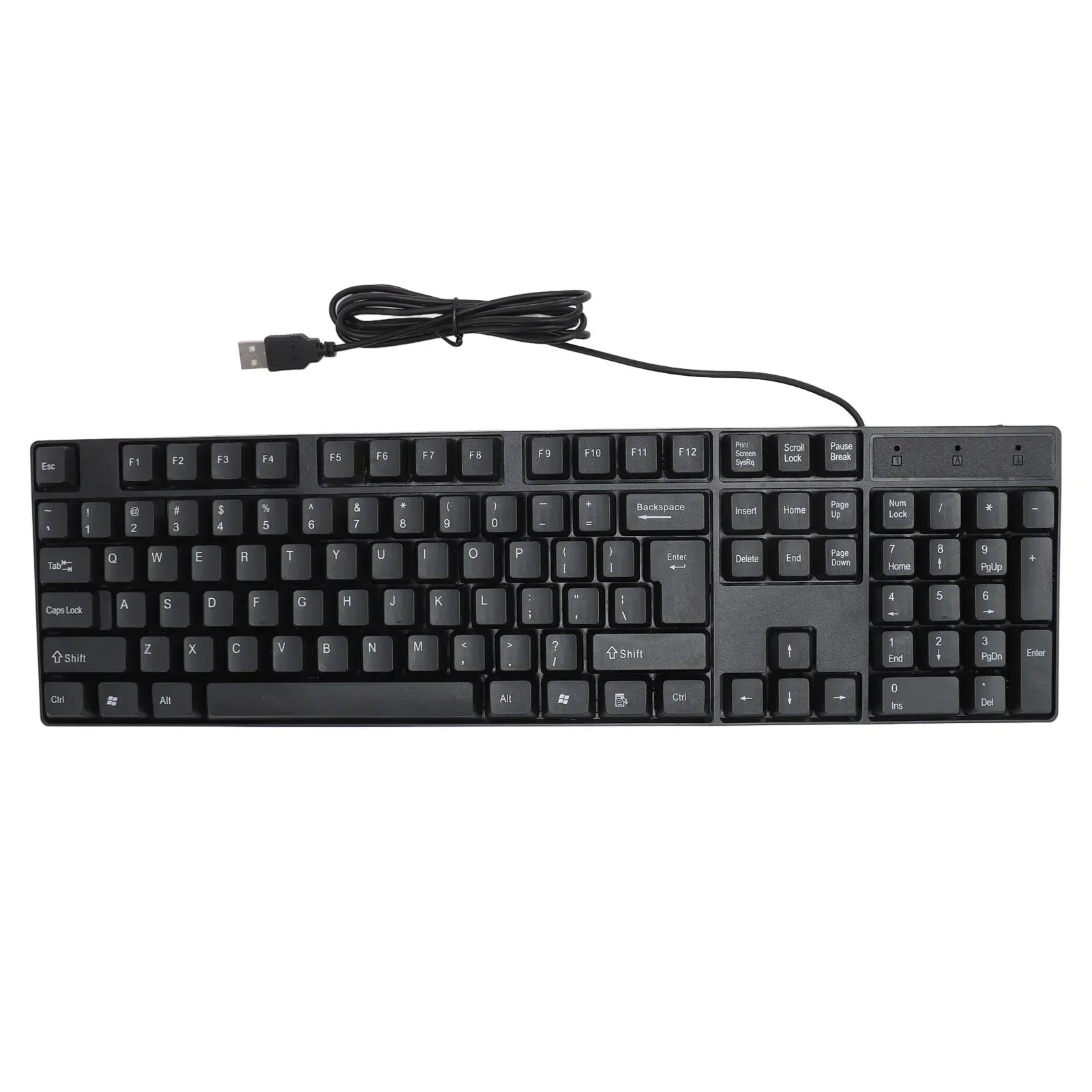 104 Keys USB Wired Keyboard English/Russian/Spanish/French Language Ergonomic Design Gaming Keyboard for Office Laptops