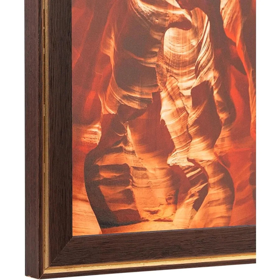 20x30 Inch Brown Picture Frame for Home Decor and Office Use 1.25 Inch Custom Wood Poster Frame with Contrast Walnut