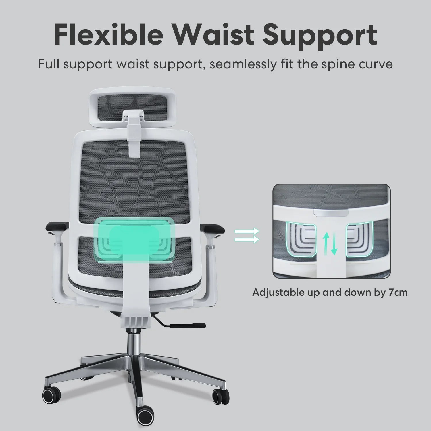 OMESER Ergonomic High Back Chair Mesh Living Room Rocking Gaming Chair Computer Desk Swivel Rolling Lumbar Support