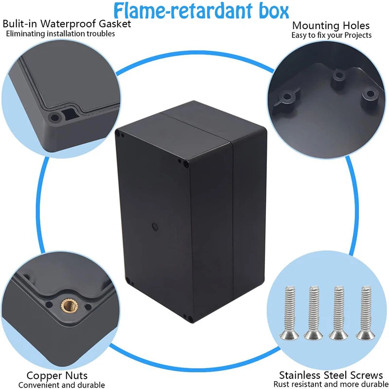 Flame-retardant and waterproof junction box for outdoor use with terminals exposed installation for outdoor cables