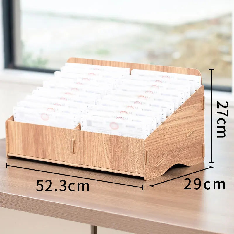 Financial Accounting Document Storage Box Single Receipt Organizer Desktop Storage Box Industrial Sle Wood Made