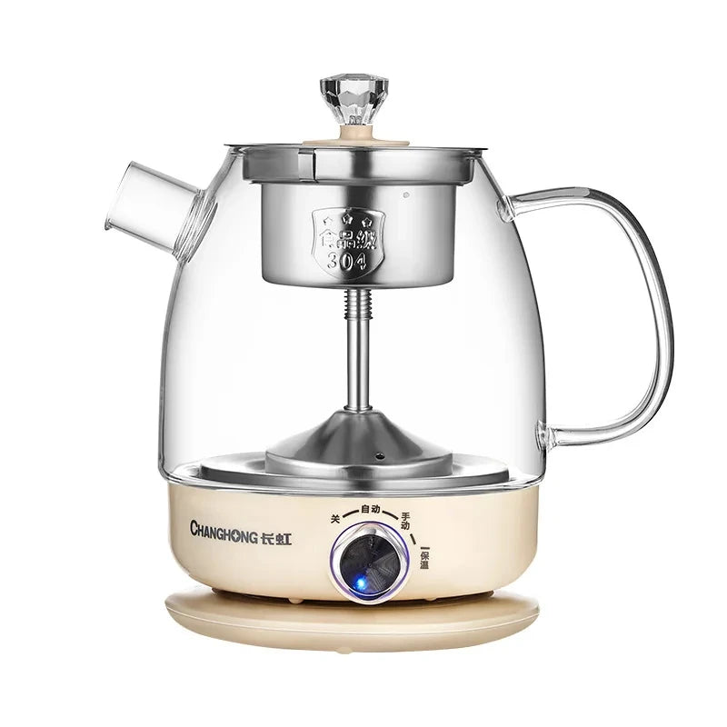 1000ml Black Tea Tea Maker Glass Electric Kettle Pu’er Steamed Tea Automatic Keep Warm Tea Kettle 4 Gear Temperature