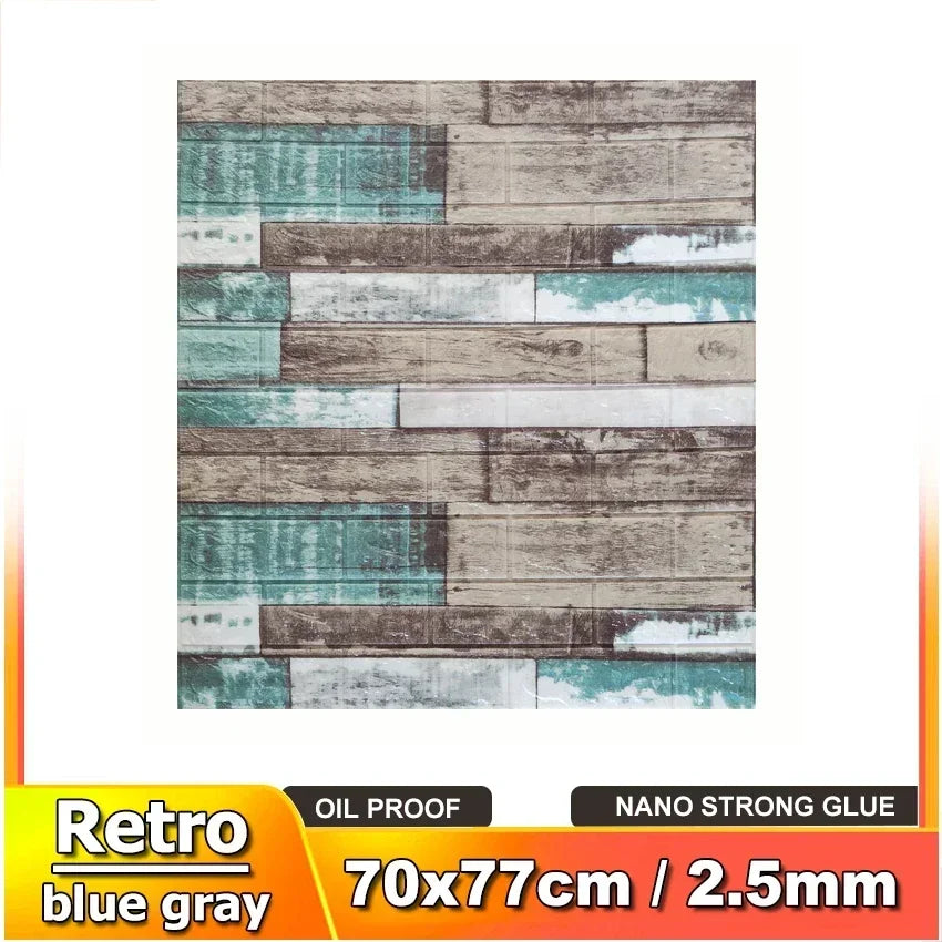 Imitation brick retro Wall papers thick 2.5mm Self-adhesive Waterproof Wall Stickers Home dector for Living room