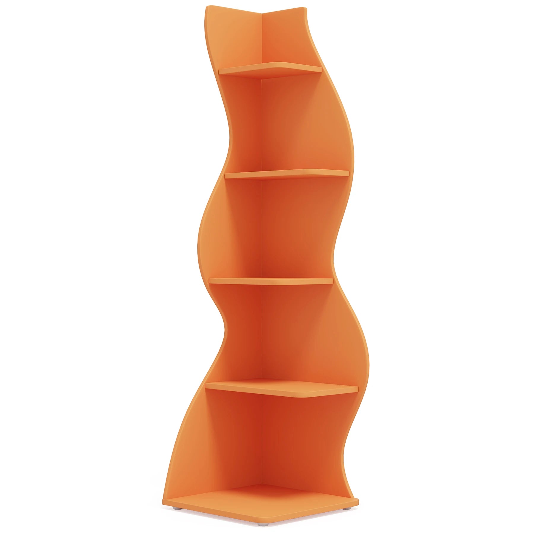 Tribesigns Corner Shelf Modern 5-Tier Wall Corner Bookshelf Stylish Corner Small Bookcase Storage Rack Plant Stand