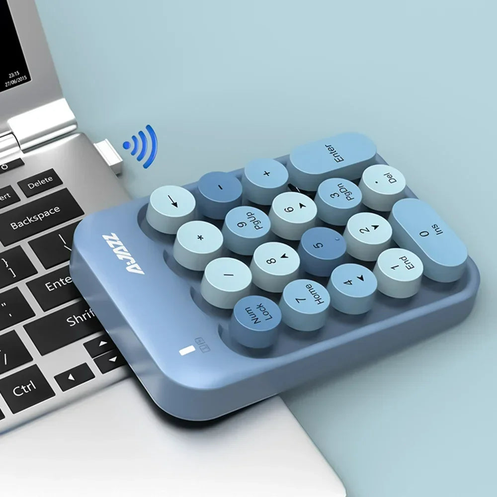 Ajazz Ak18 2.4G Wireless Numeric Keyboard Chocolate Pbt Keycap Keyboard Dedicated to Finance And Accounting Mini