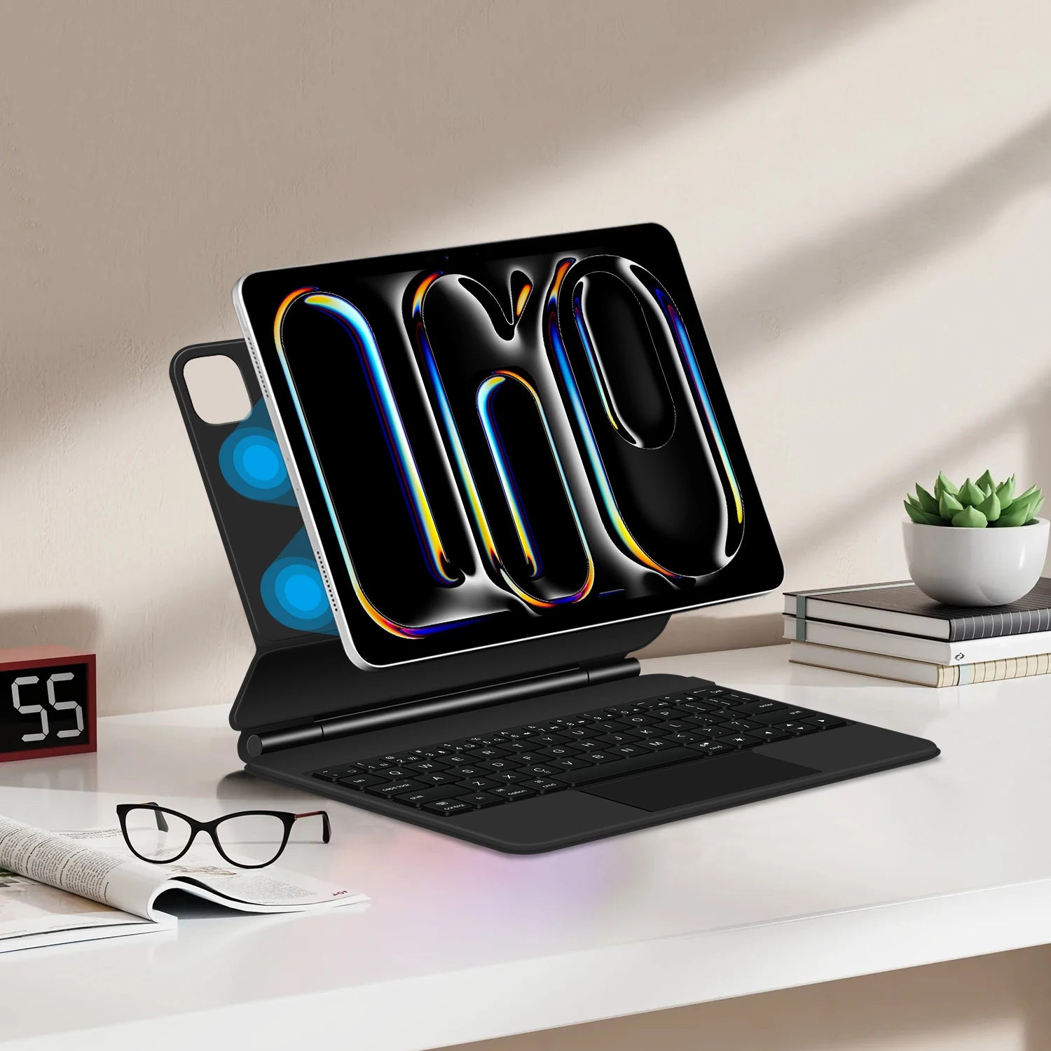 Keyboard Case For iPad Pro 13 Inch (M4) 2024 Magnetic Smart Magic Keyboards Folio Cover Backlight With Multi-Touch