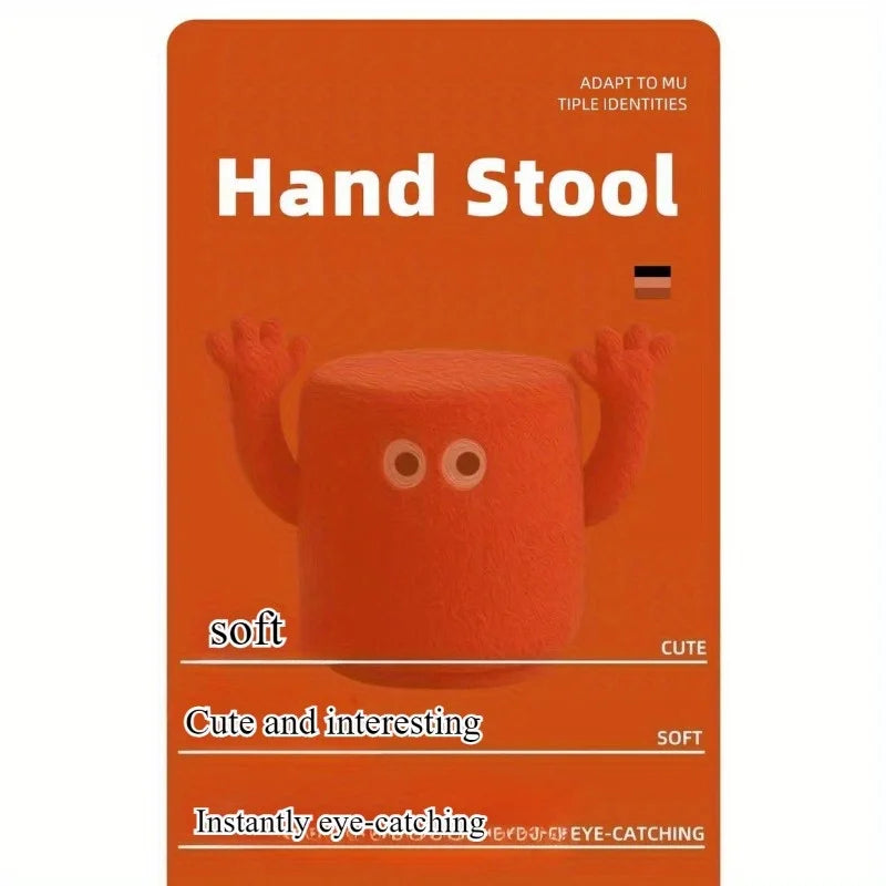 Hand stool soft pack low stool lamb cashmere creative design low stool home porch shoe changing stool footstool