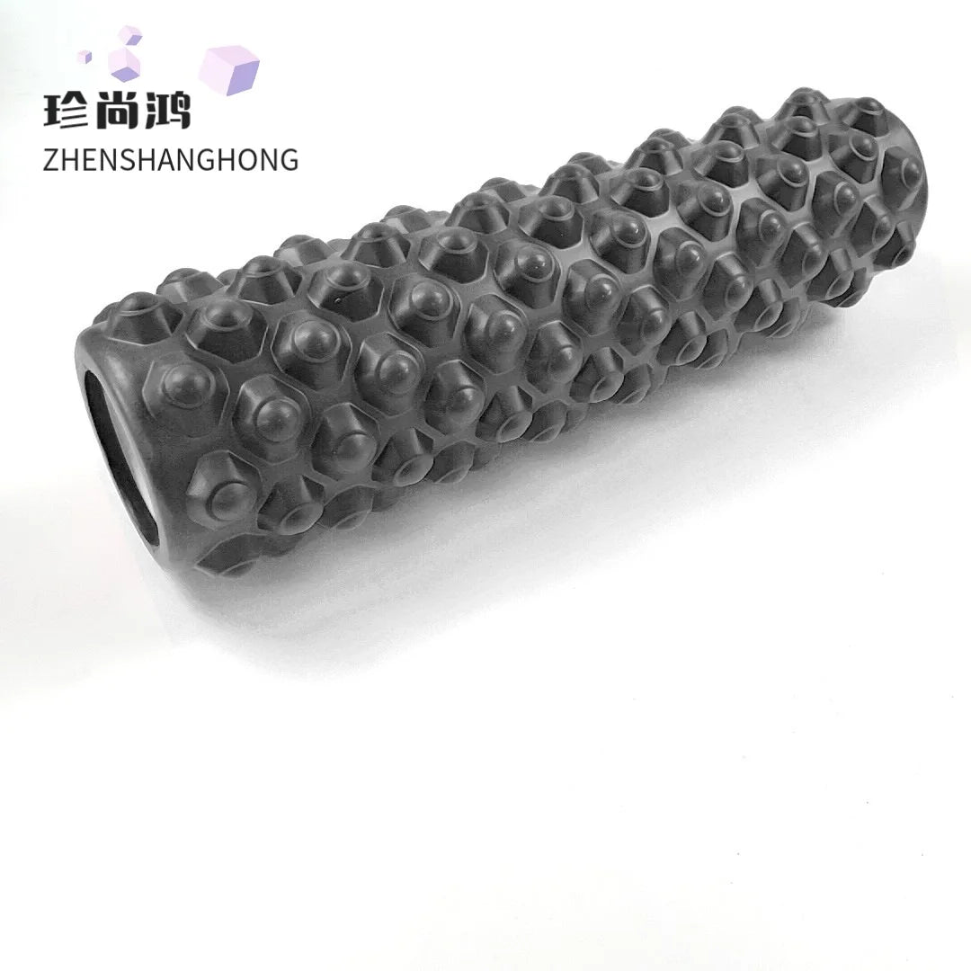 EVA Foam Roller with Texture - Hollow Design for Muscle Recovery & Yoga - 45Cm black - Foam Roller