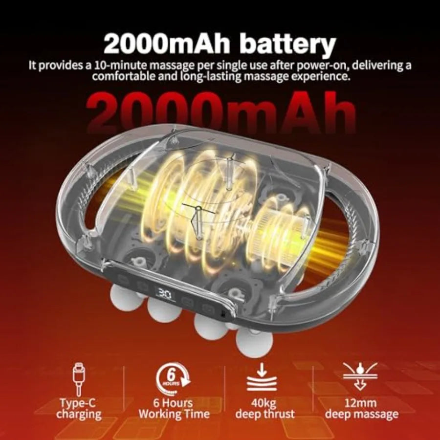 New 16 Head Massage Gun Set for Back Leg and Foot Muscle Relaxation Portable Deep Tissue Massage Gun with 30Speed