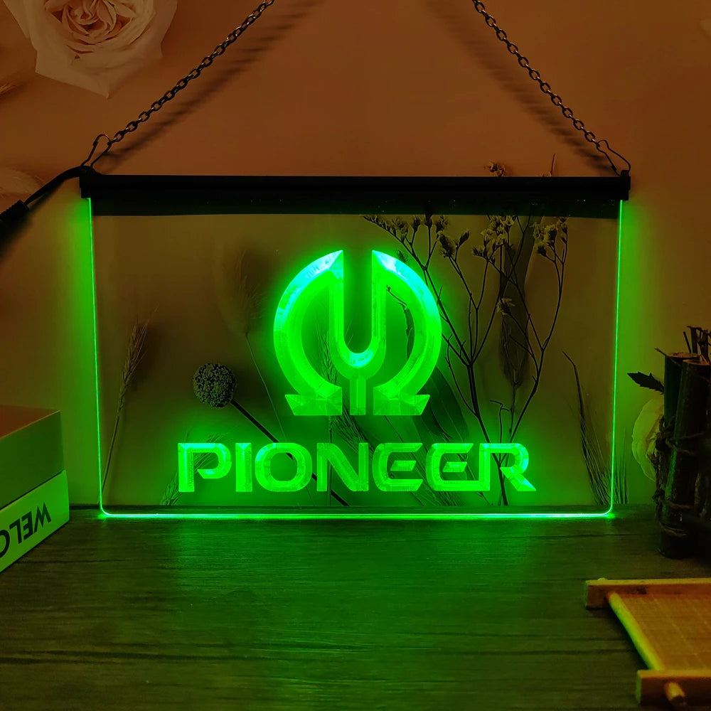 Pioneer Vu LED Neon Sign-3D Carving Wall Art for Home,Room,Bedroom,Office,Farmhouse Decor - Green / UK-30x20cm