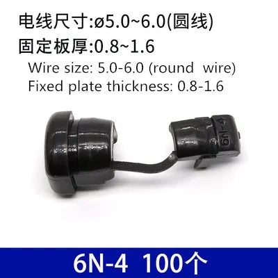 100pcs Plastic Strain Relief Bushing Cable Holder 6N-4 Power Cord Buckle Clamp Wire Grommet Protective Cover Wiring