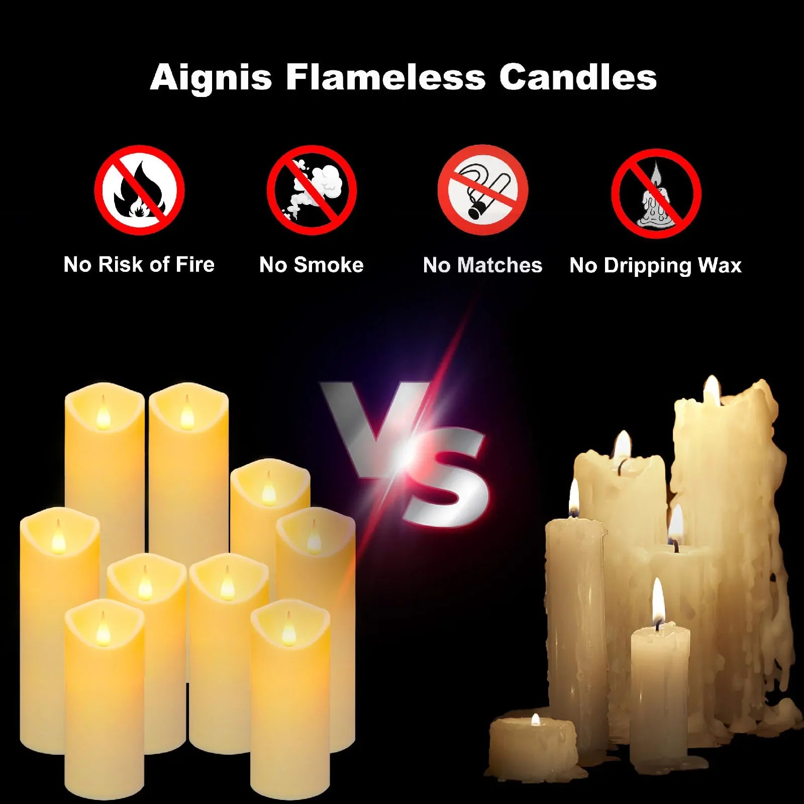 10-120pcs Flameless Fake Candle LED Flickering Candles Battery Operated LED Pillar Candles for Wedding Christmas Decor