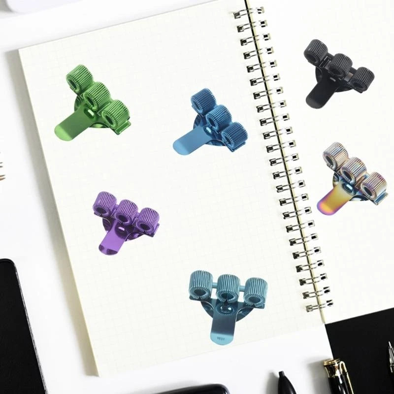 3Pcs Metal Pen Holder with Pocket Clip for Doctor Nurse Uniform Three Hole Pencil Holder with Adjustable Spring Rings