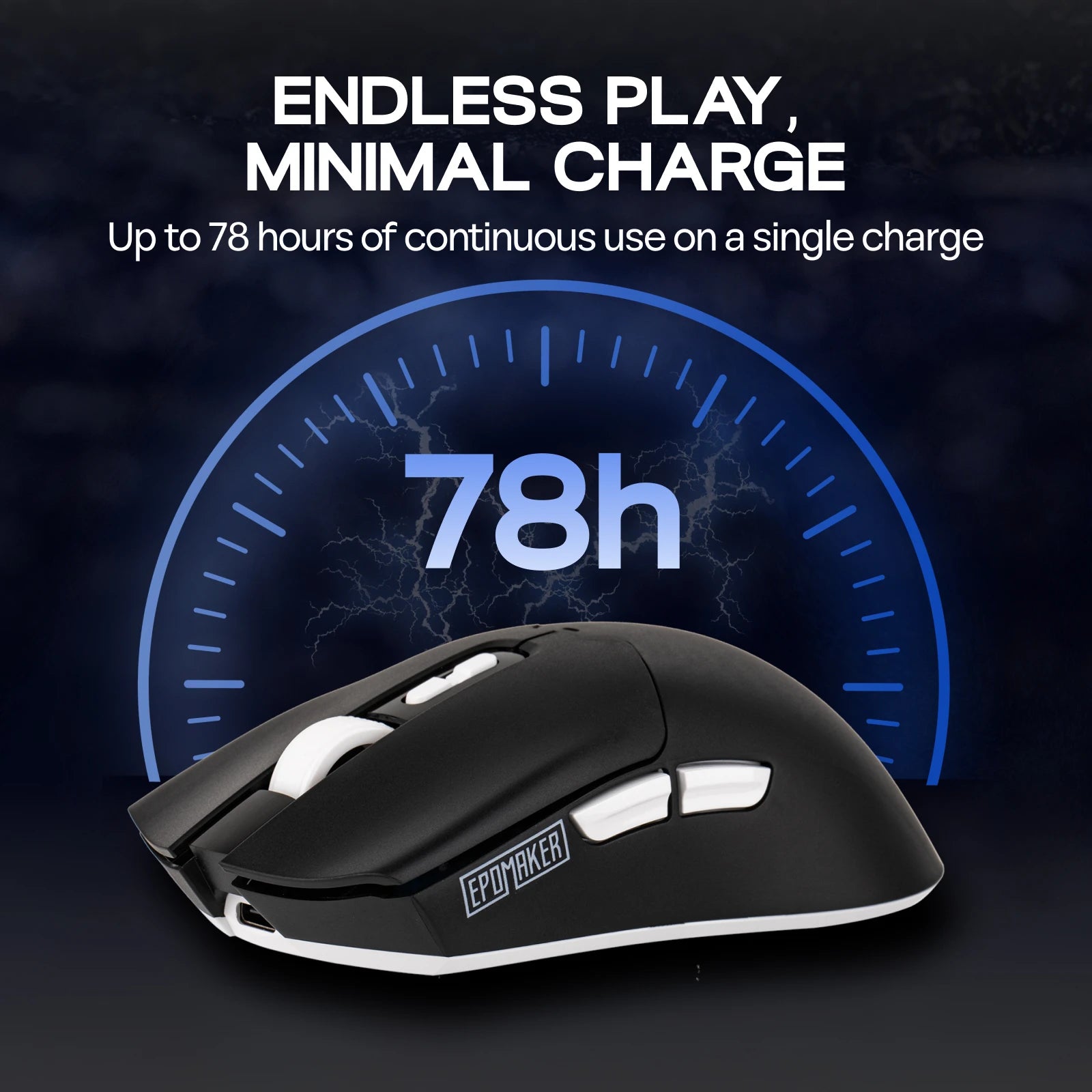 EPOMAKER Click Lite Wired/BT/2.4GHz Wireless Gaming Mouse PAW3311 Sensor with 800 to 24000 DPI 500mAh Battery