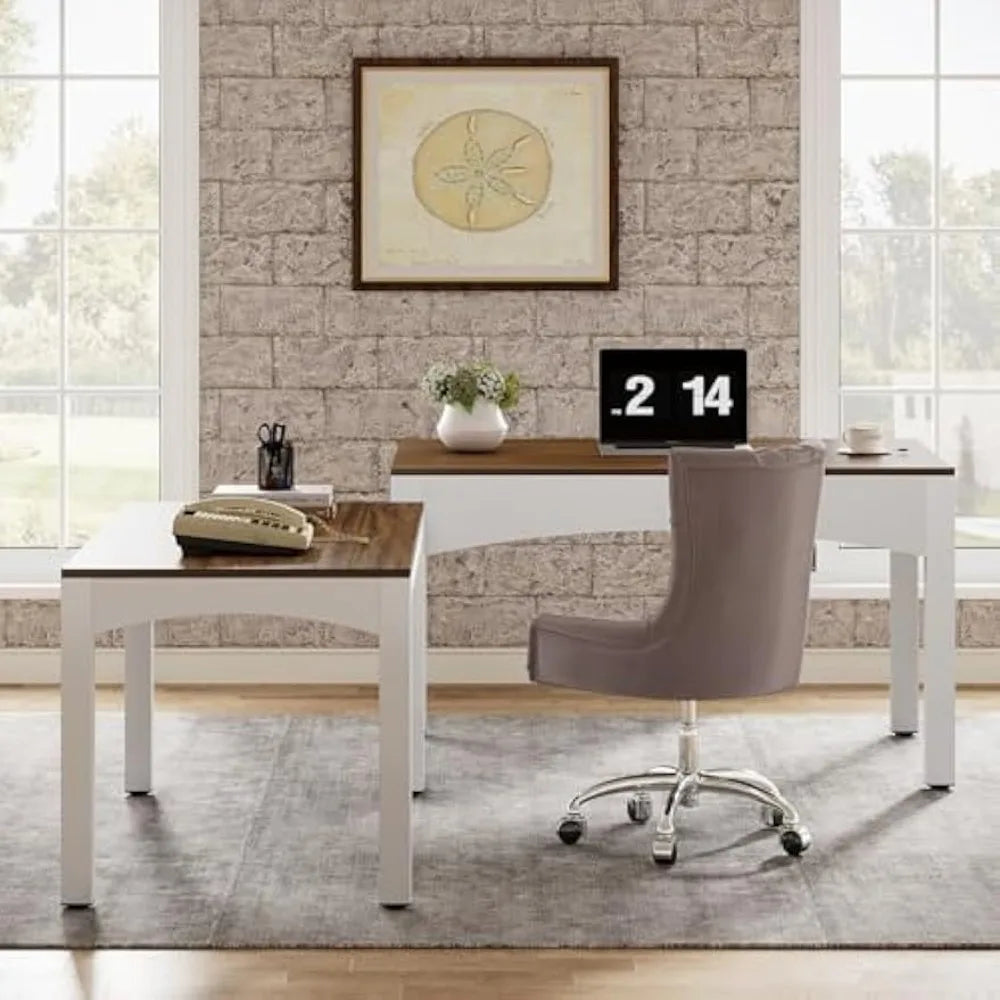 94.5” Two Person Desk Extendable Long Double Desk for 2 Person Modern Computer Desk Study Writing Table for Office