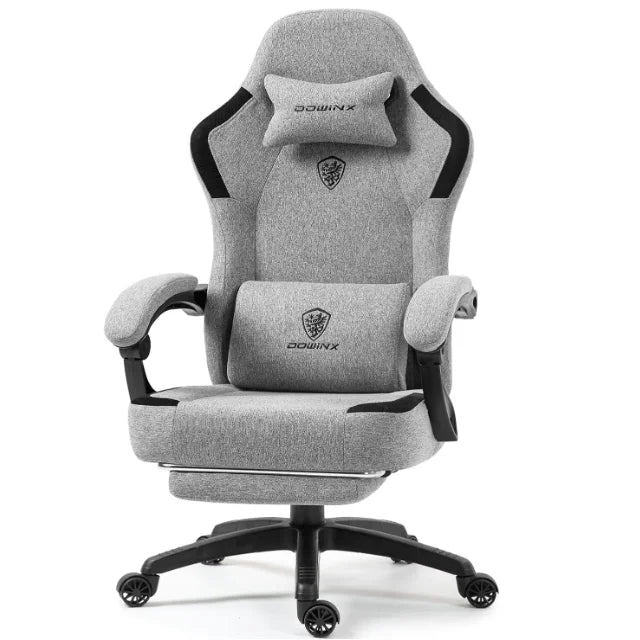 Dowinx Fabric Gaming Chair with Pocket Spring Cushion,Breathable Computer Chair with Massage Lumbar Support