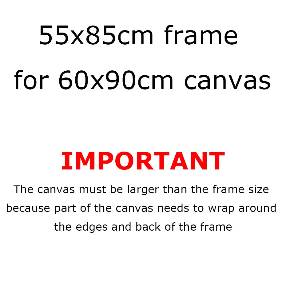 55x85cm Wooden Frame For 60x90cm Canvas Print Diamond Painting DIY Frame Kit Pictures and Poster Wall Frame Home Office