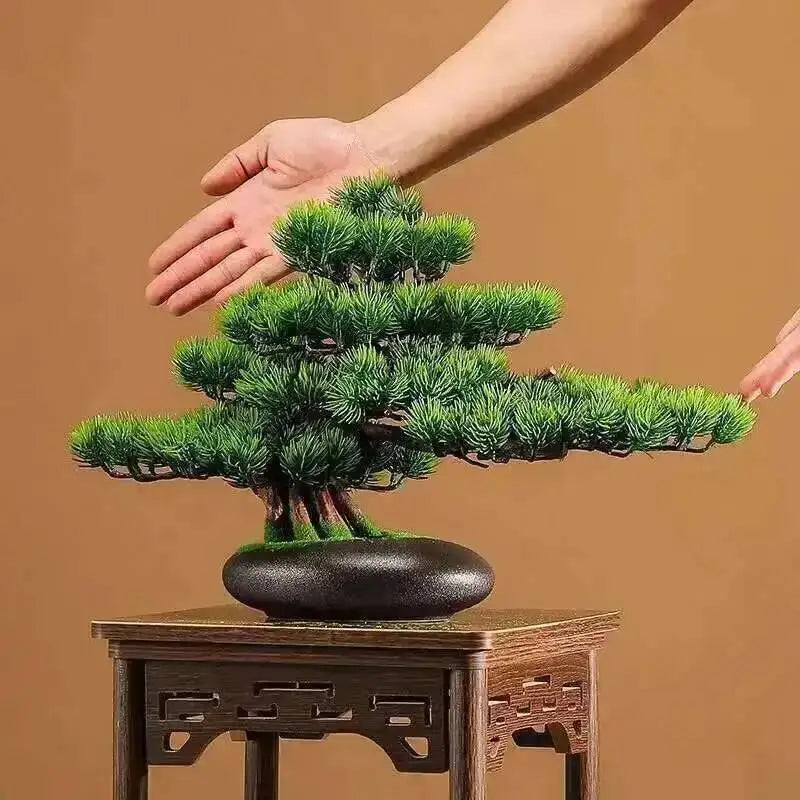 Simulation fake tree bonsai home living room Chinese sand table hotel porch landscaping decoration green plant ornaments