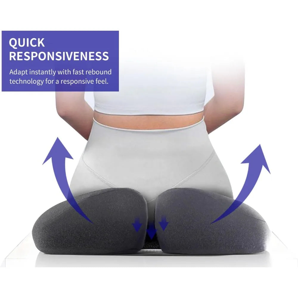 X-Large Gel Infused High Density Foam Seat Cushion for Office Chair Kitchen Chair Car Seats - Elevate Your Seat - Gray