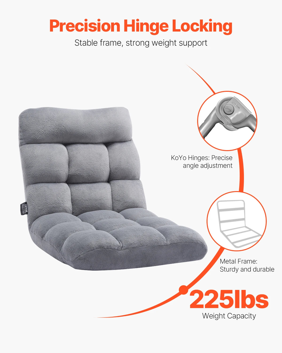 SucceBuy Floor Chair Recycled Foam Folding Sofa Chair Multifunctional Floor Chair with Back Support Ideal for Sleeping
