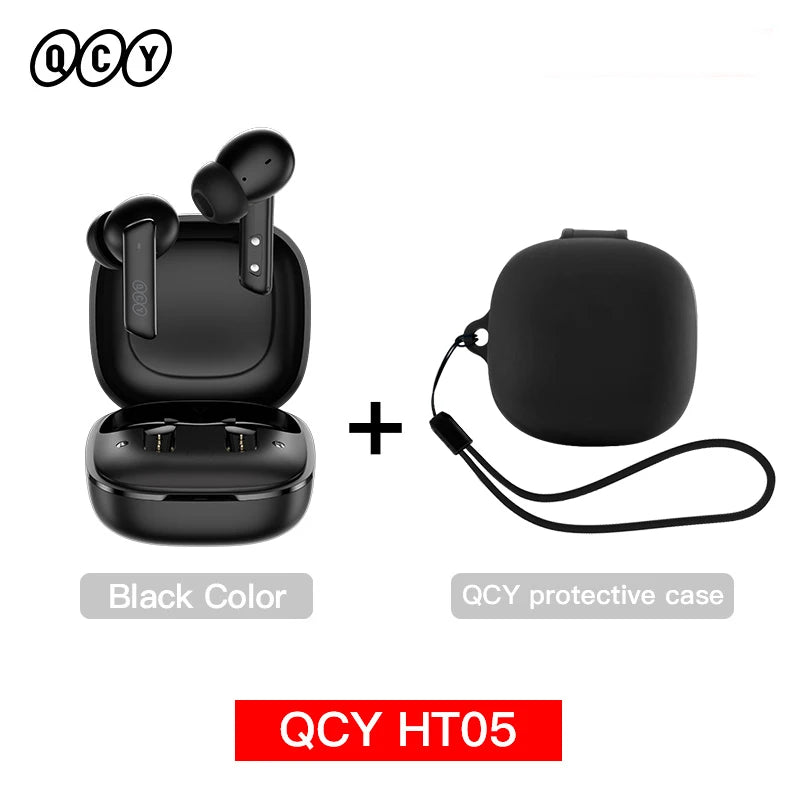 QCY HT05 ANC Wireless TWS Bluetooth 5.2 Earphones 40dB Active Noise Cancellation Headset in-Ear Mics Handfree Phone