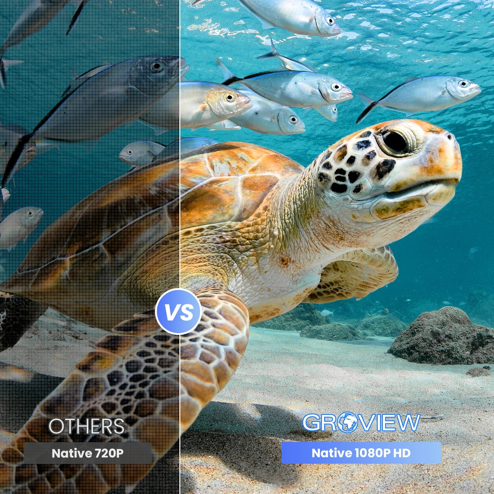 GROVIEW 1080P Bluetooth Mini Projector 9500 LUX Portable Outdoor Projector with 100” Screen VGA/HDMI/USB/SD/PS5