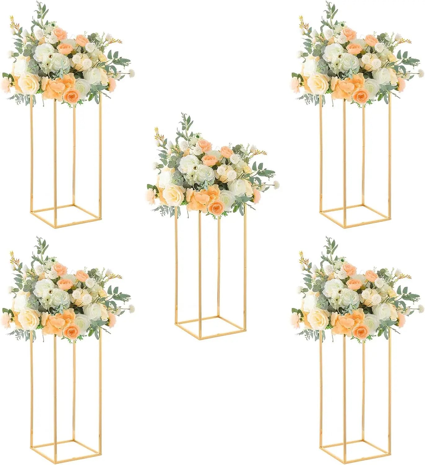 23.6inches Tall Gold Wedding Flower Vase,5pcs Flower Stand Centerpieces for Party Table Decoration - 23.6inches 5pcs
