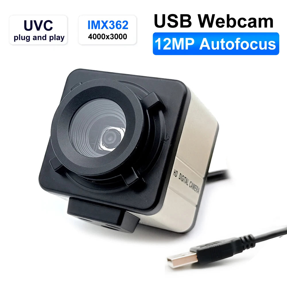 12MP Autofocus HD USB Webcam CCD MX362 4K IMX179 Mini Usb Camera PC OTG UVC Plug And Play for Document Scanning Live