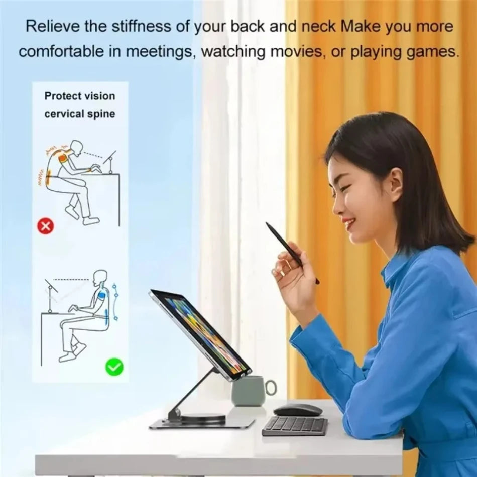 Aluminum 360° Rotation Portable Desktop Foldable Laptop Tablet Holder Bracket For iPad Macbook RedmiBook Galaxy Tab