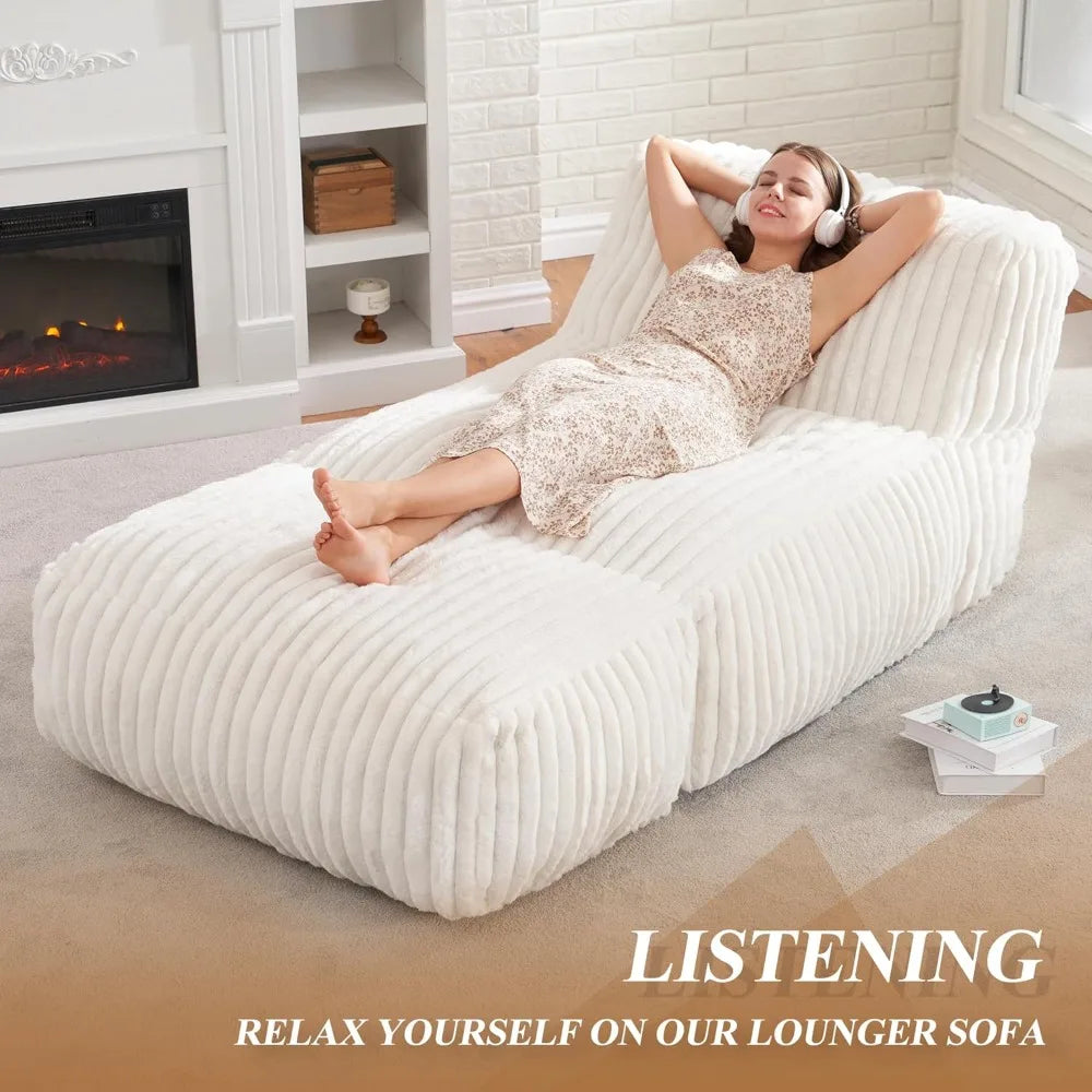 Big Bean Bag Lounger Chairs Large Beanbag Chair for Adults Bean Bag Sofa with Memory Foam Filled for Living Room