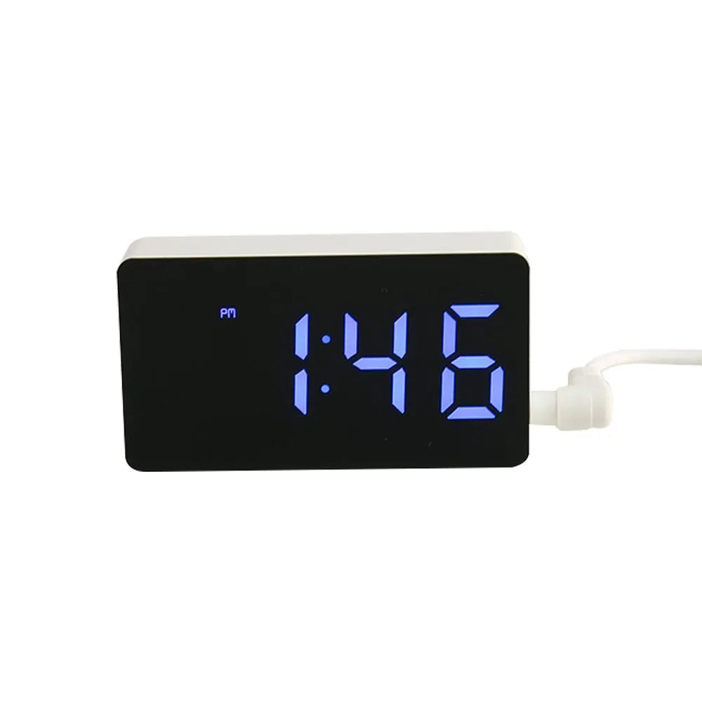 Mini LED Electronic Clock Mirror Watch Smart Small Alarm Clock Desk Digital Mini Table Clock for Bedroom Decoration