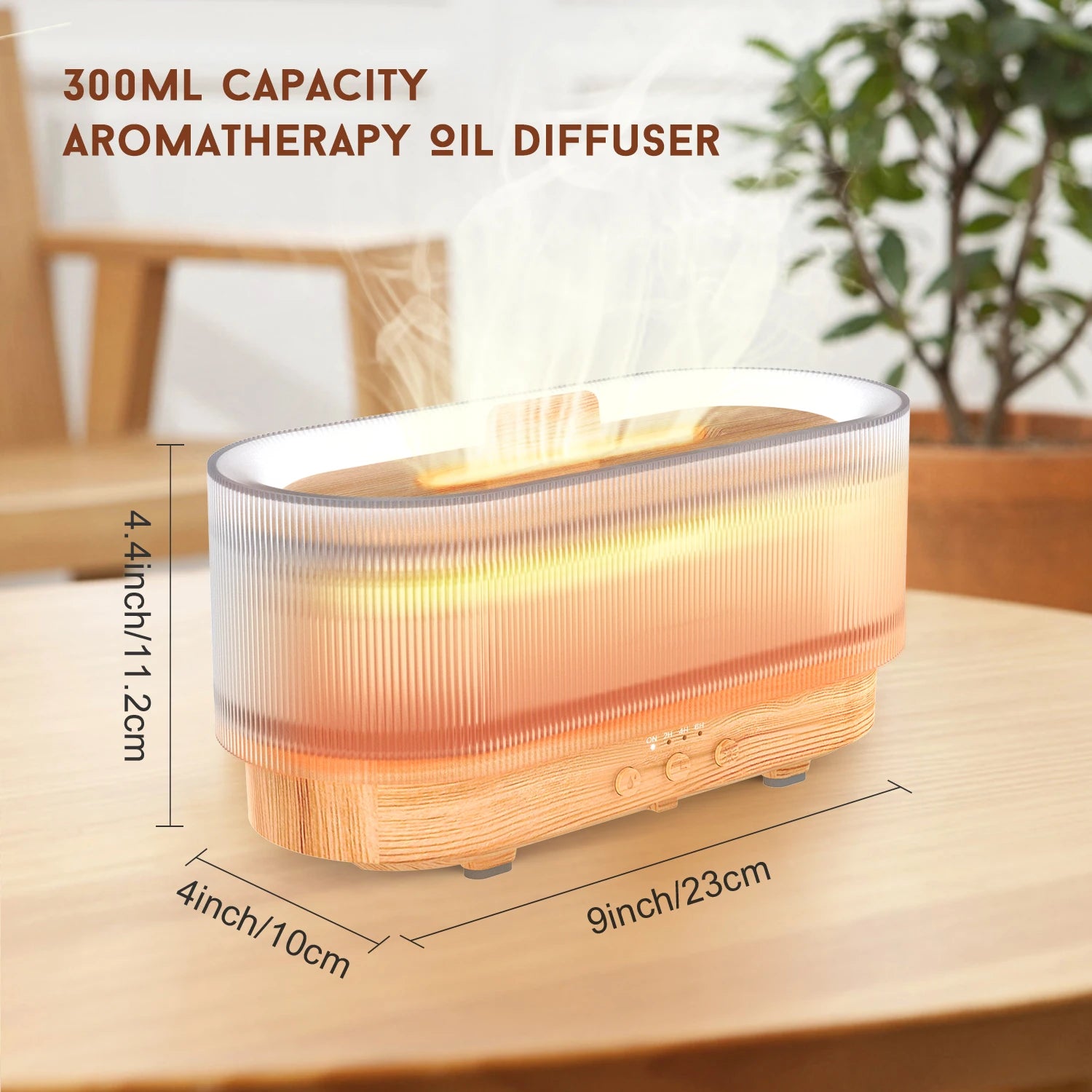 Sejoy Flame Aromatic Aroma Diffuser 300ml USB Household Air Humidifier With Cool Mist Colorful Desktop Purifier Bedroom