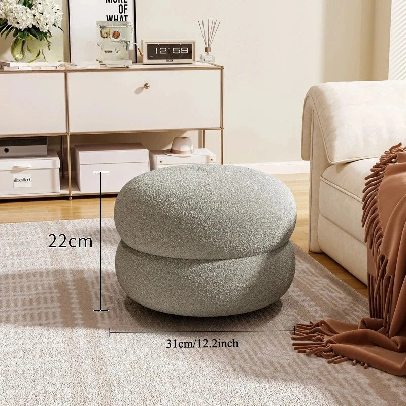 Change Shoe Bench Makeup Seat Porcelain Stool Lounge Footrest with Thick Cushion Modern Velvet Padded Stool