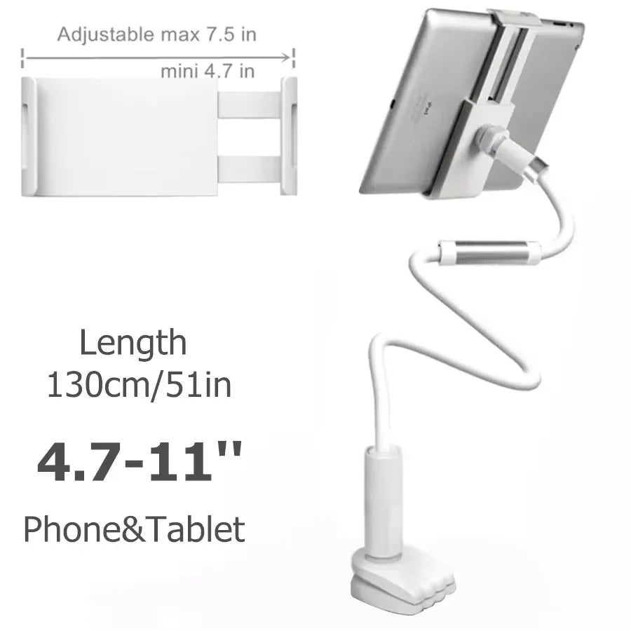 Flexible Long Arm Tablet Stand Holder for Bed Desk 5-11’’ Phone Tablet Support for Xiaomi Huawei Samsung Teclast IPad