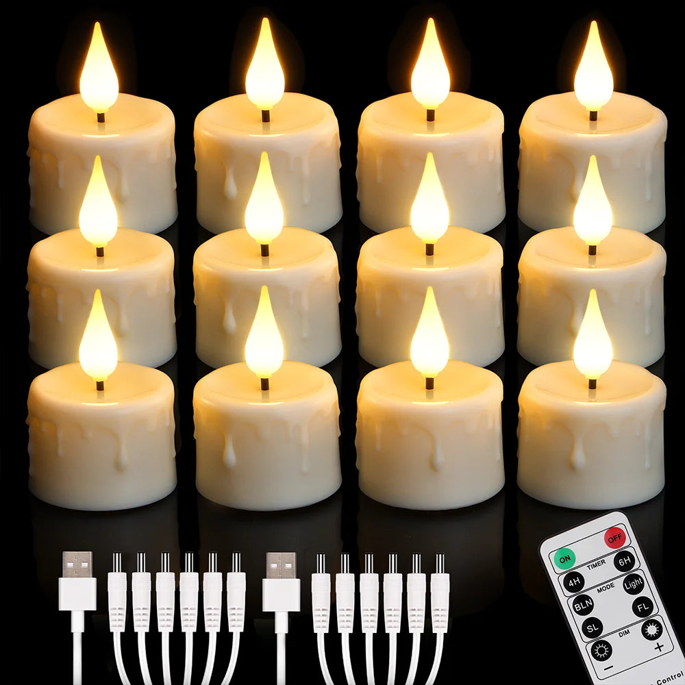 Rechargeable Candle Lamp With Remote Control LED Candles For Room Decor Birthday Home Decor Festival Decoration