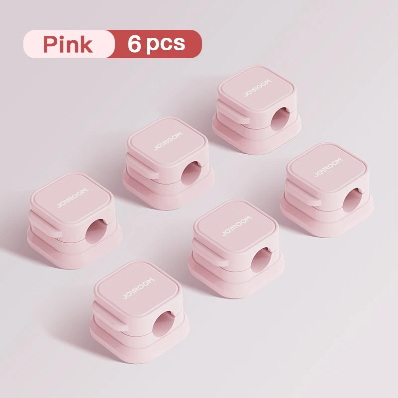 Colorful 3/6PCS Magnetic Cable Clips Cable Smooth Adjustable Cord Holder Under Desk Cable Management Wire Keeper Cable
