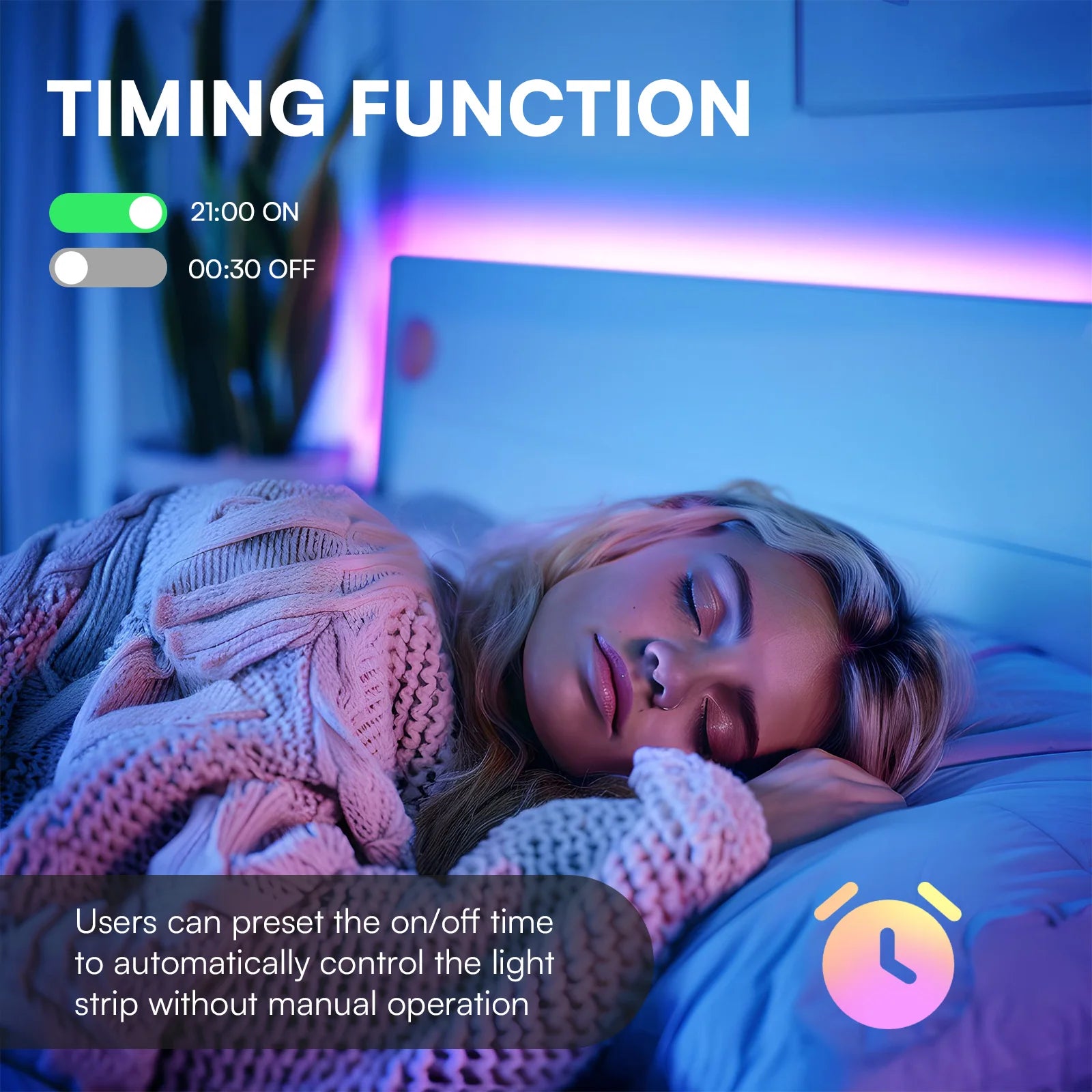 200ft Smart Led Light Strip App Control (Rgb Color Changing Music Rhythm Timing Switch) Comes with Remote Control