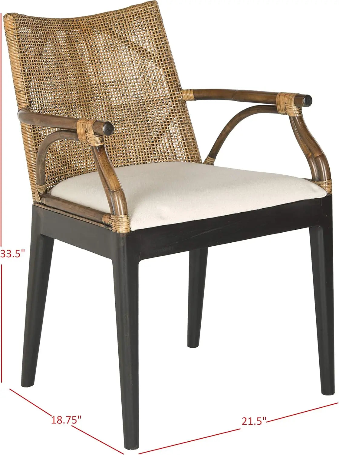 Home Gianni Rattan Tropical Woven Arm Chair Brown/Black - United States