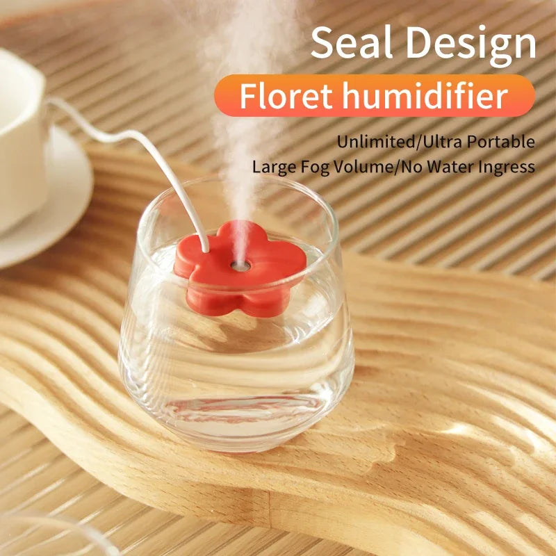 Portable Mini USB with Filter Flower Humidifier Bottle Aroma Diffuser Mist Maker Cool Mist Air Humidifier For Home