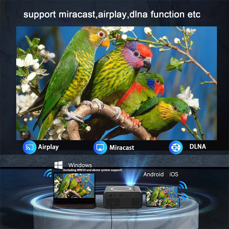 Halloween Gift New YT300 Entertainment Portable Projector 320*240P Wire&Wireless Screen Mirroring Home Gadgets Mini