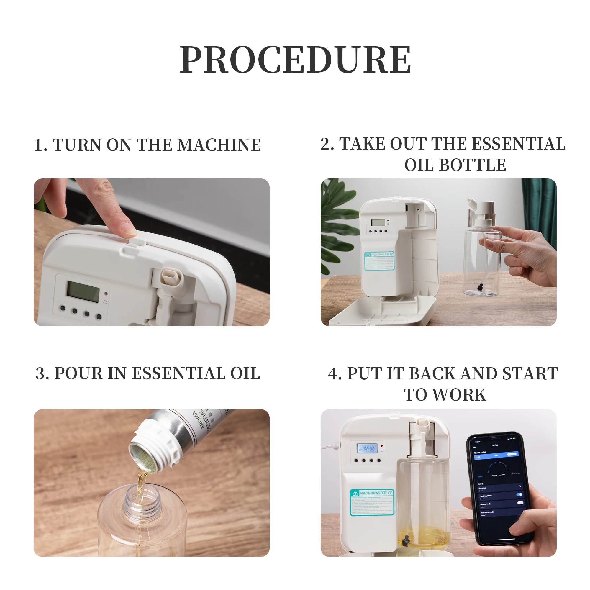 NAMSTE Aroma Diffuser 1000m³ Electric Aromati Oasis 400ML Essential Oil Capacity Air Freshener Bluetooth Control