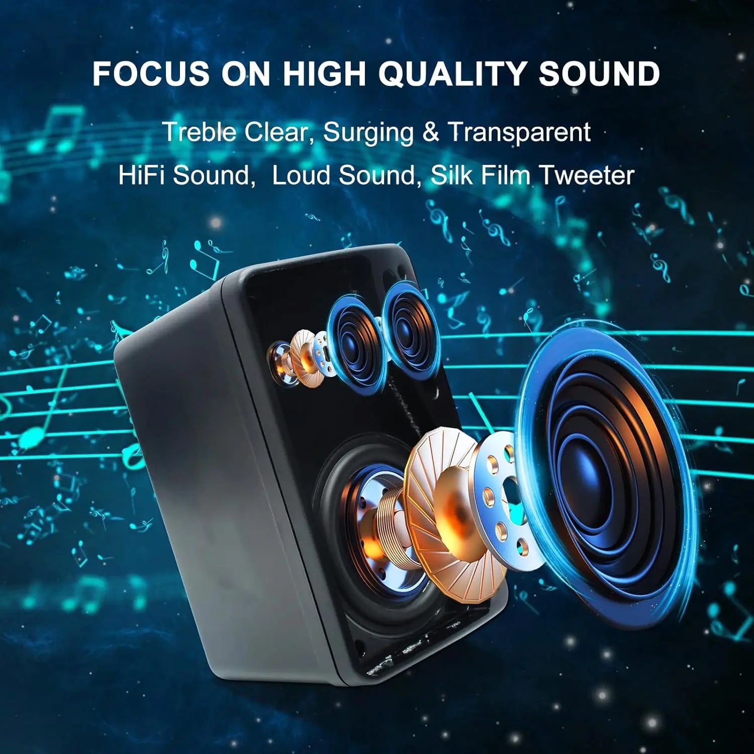 Herdio 3.5’’ Passive Outdoor Speakers Wired Waterproof 200W 3 Way Premium Mountable Wall Mount Speakers For Patio