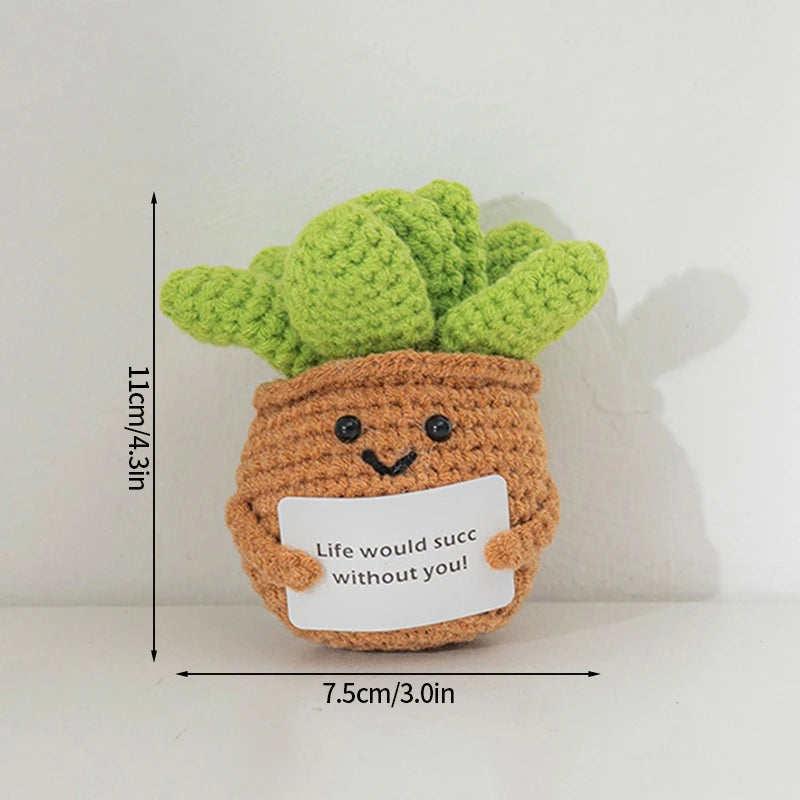 Crochet Positive Potato Desk Accessories Crochet Dolls Funny Gifts Office Interior Home Decor Christmas New Year Gifts
