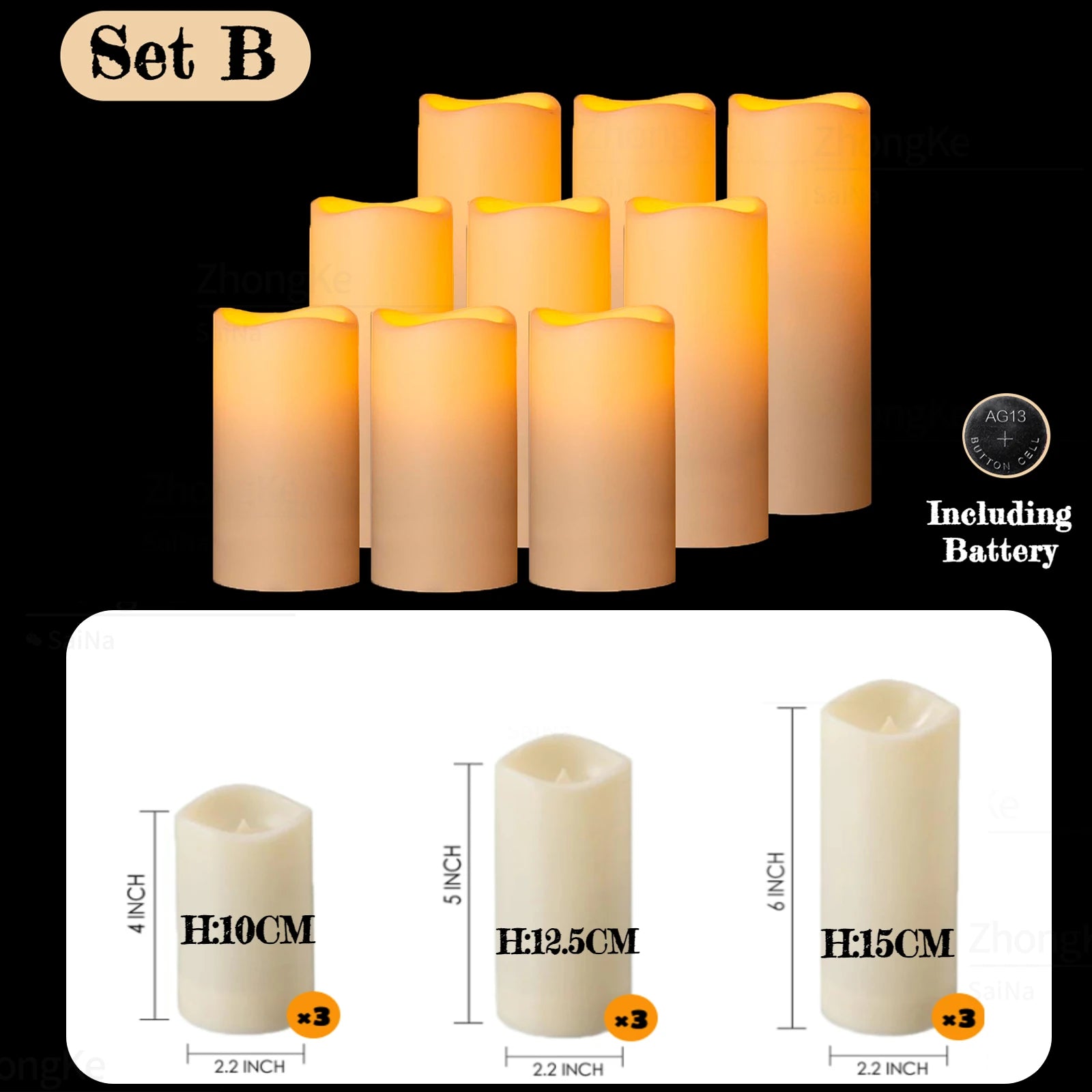 9-180pcs LED Candles with Flickering Flameless Candles Battery Operated Pillar Candles Wedding Decoration Candlelight