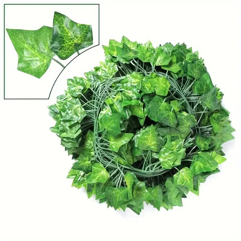 Artificial Green Ivy Leaf Rattan Creeper Leaves Vine Hanging Garland DIY Fake Flowers Plants for Garden Wedding Party