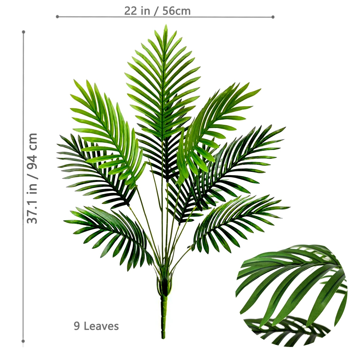 68-125cm/49.2in Artificial Areca Palm Plant Fake Tropical Leaves Fake Yellow Palm Indoor Home Office Decor