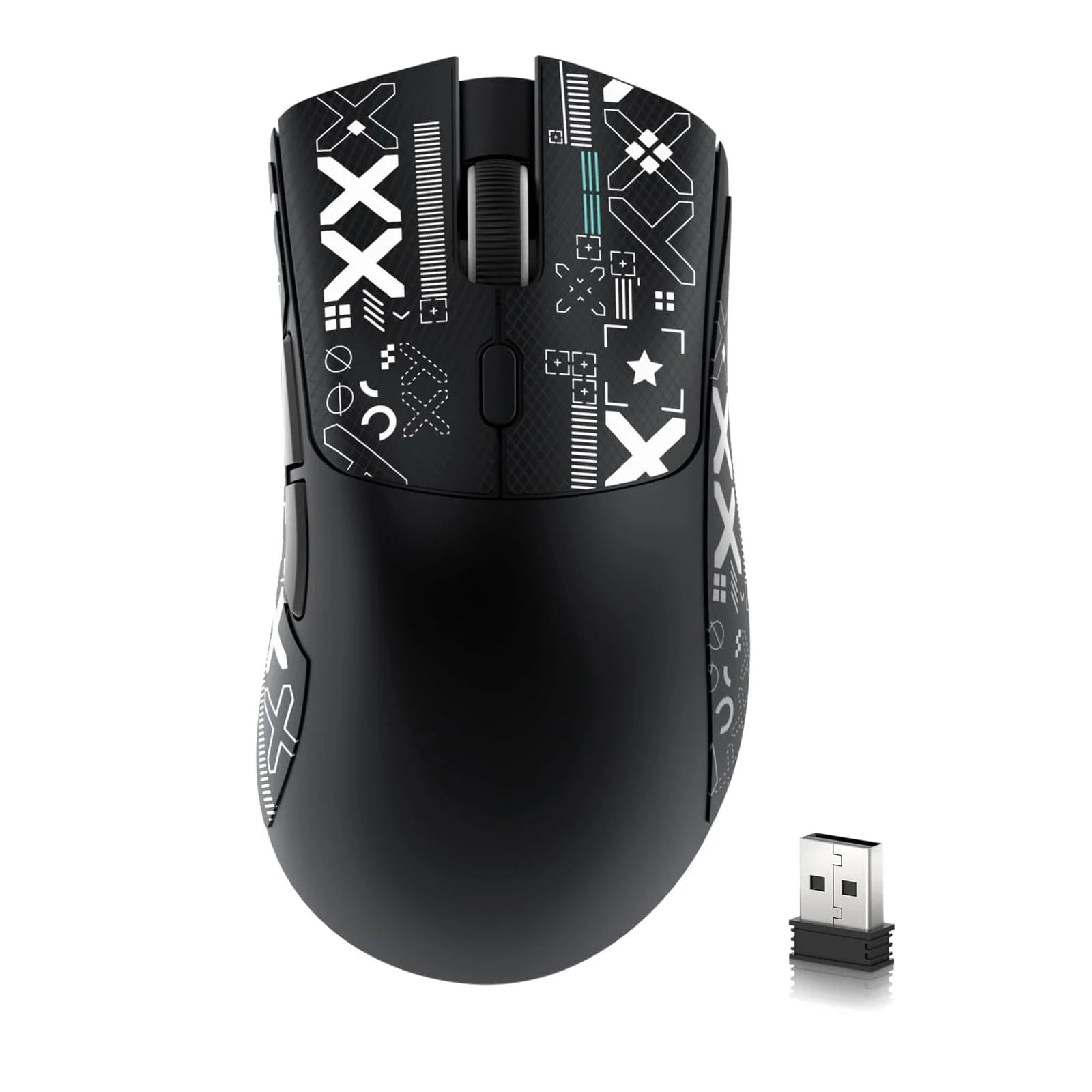 R1 Wireless Gaming Mouse,Tri-Mode Connection (2.4G/Wired/BT5.2),55g Lightweight Design,18K DPI Optical Sensor,HUYU 20