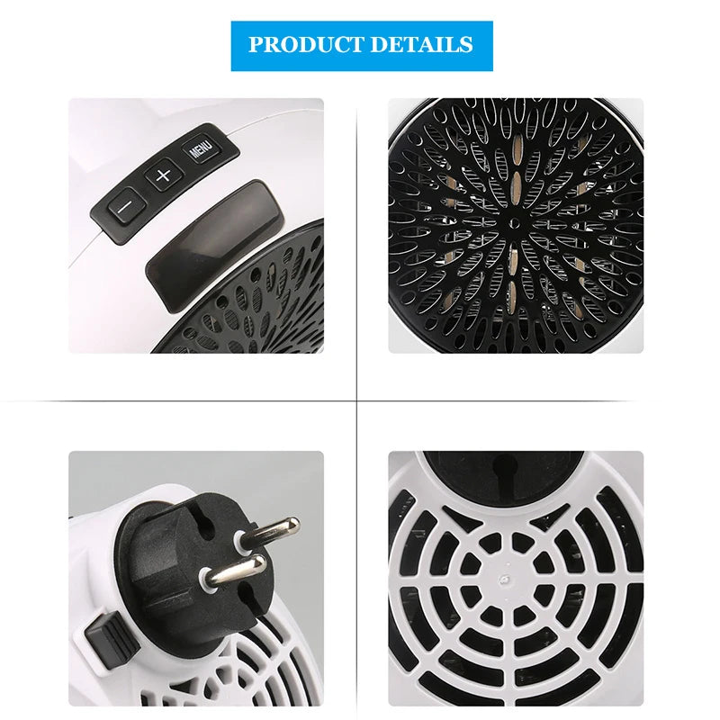 ound Wall-Mounted and Desktop Electric Heater Dual Purpose Silent Heater with Remote Control Fast Heating for Home Dorm