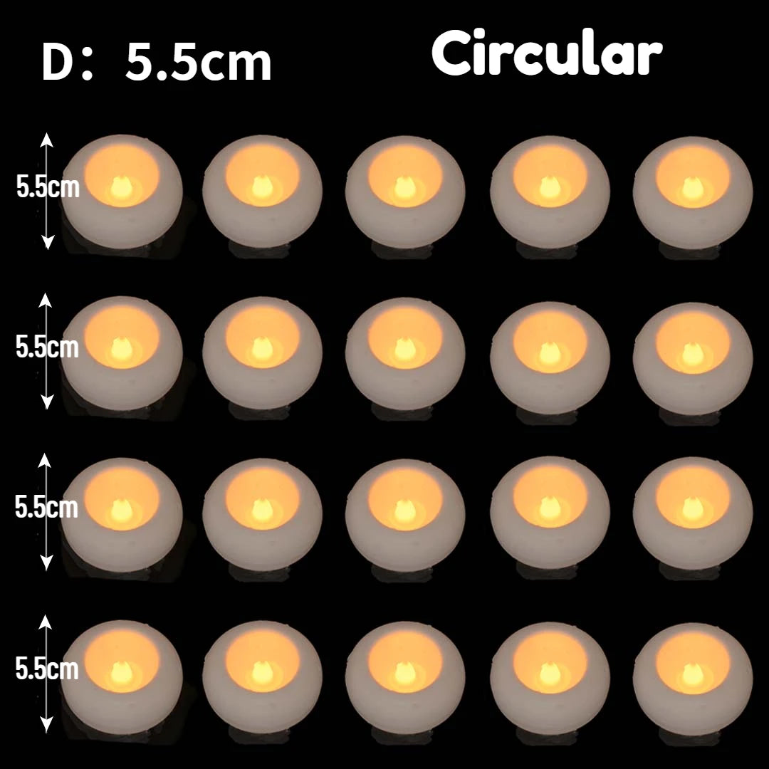 12-100PCS Flameless Floating Candles for Centerpieces Wedding LED Tealight 5.5/7.5CM Battery Operate Float Candle Pool